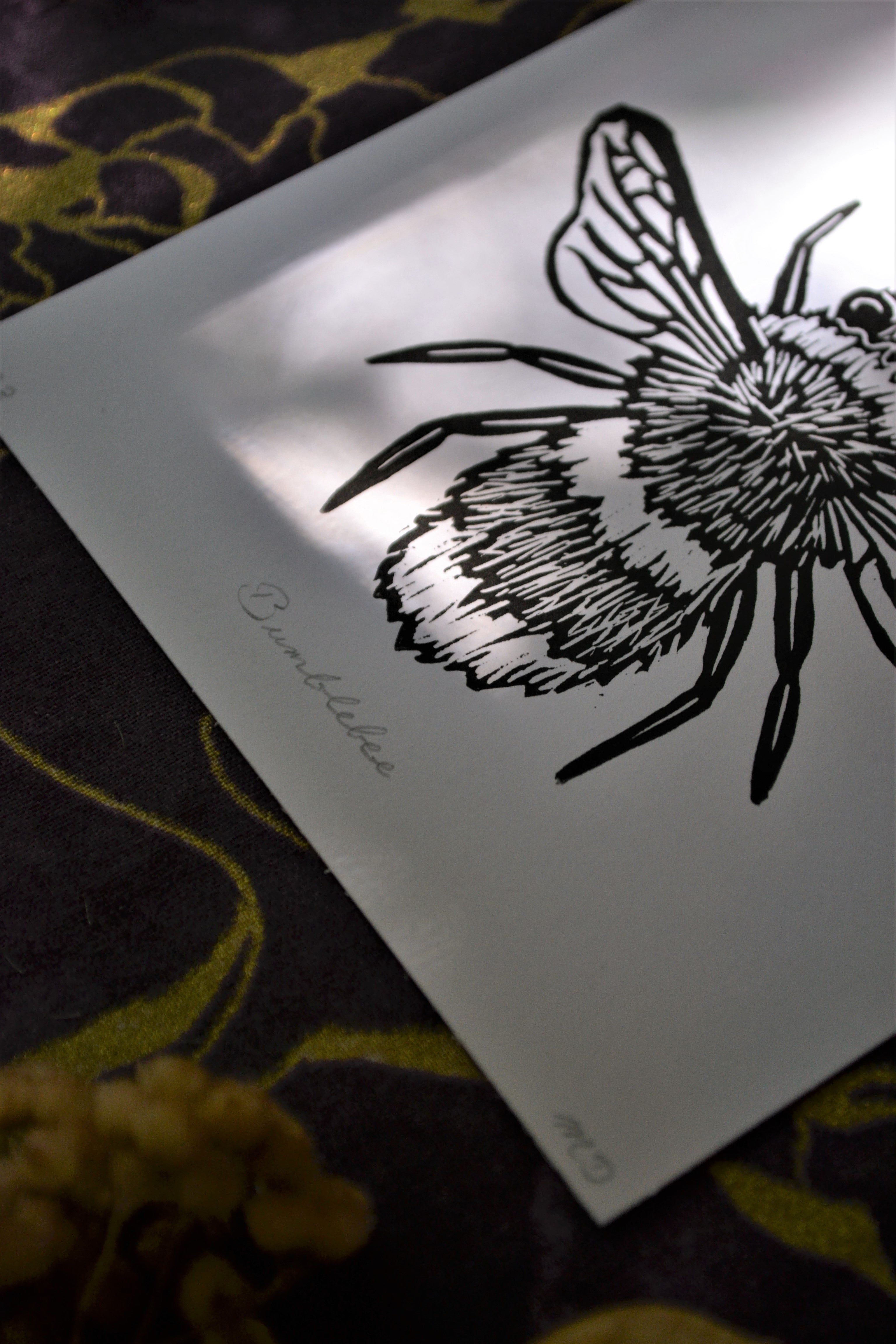 "Bumblebee" Original Linocut Prints