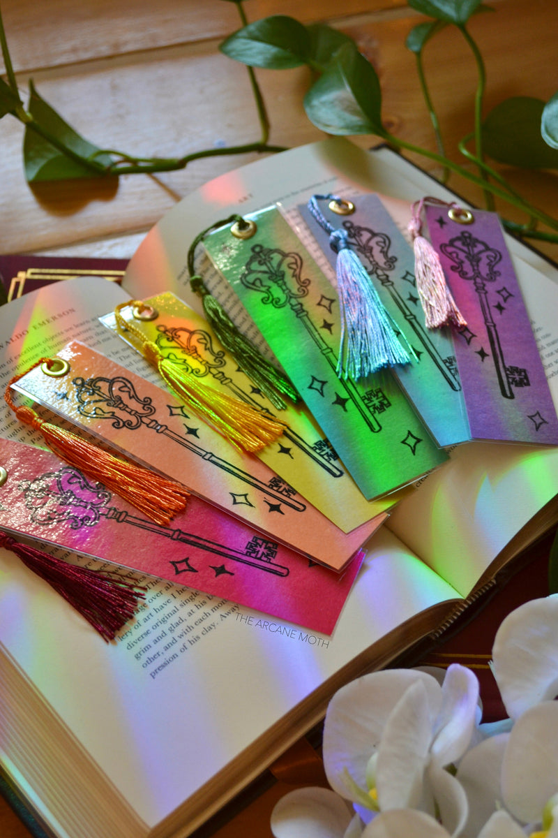 Rainbow Key Linocut Bookmarks – The Arcane Moth